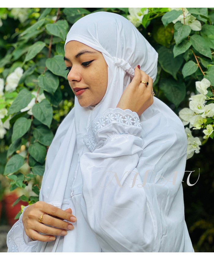 Muslim Prayer Dress Pure White