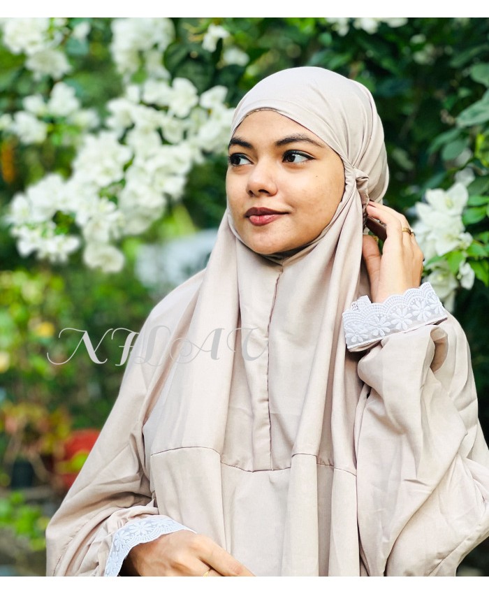 Muslim Prayer Dress Cream Color