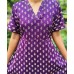 collar neck purple frock